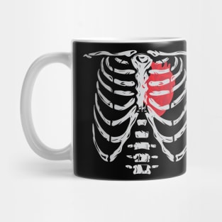 Skeleton Ribs with Heart Mug